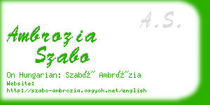 ambrozia szabo business card